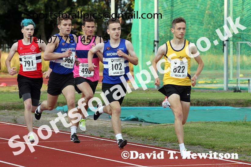 800 metres, 2021 North East Grand Prix 6, Monkton, Wednesday, August 4th. Photo: David T. Hewitson/Sports for All Pics